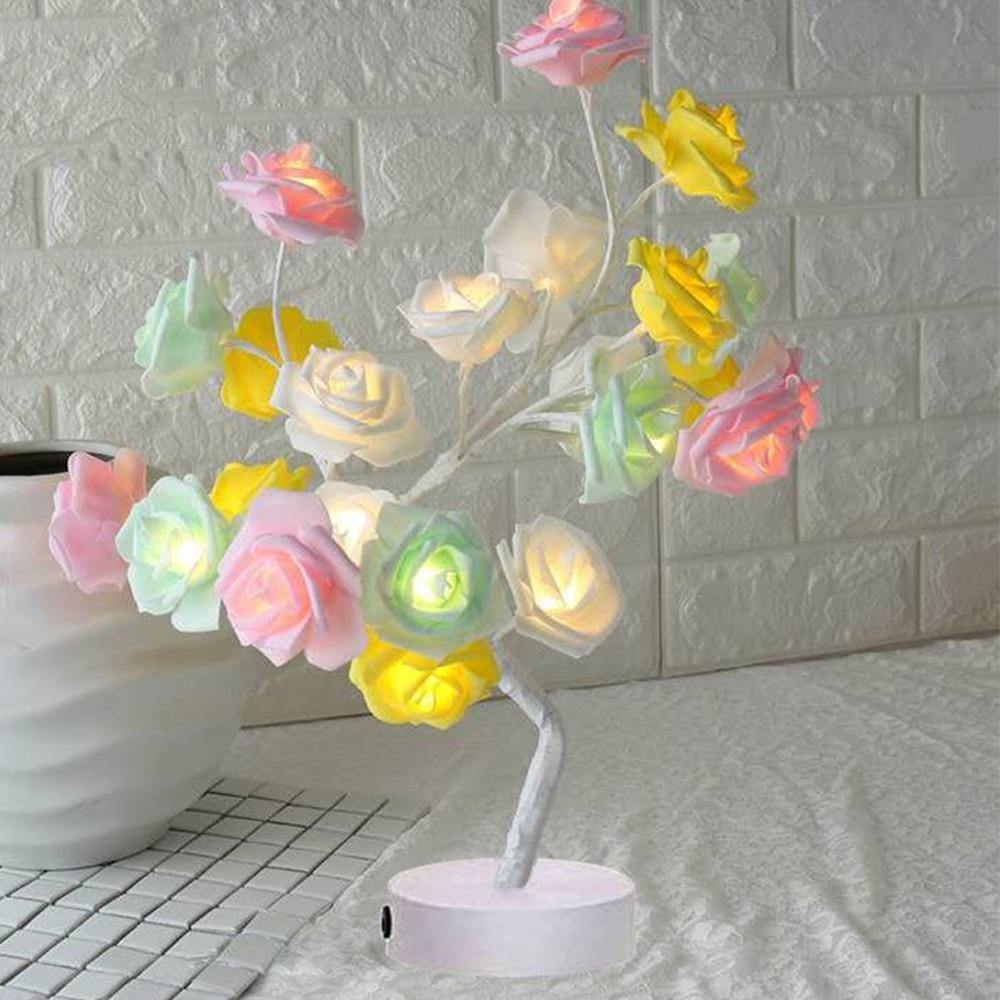 Decorative Rose Tree Table Lamp with Soft LED Lighting