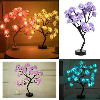 Decorative Rose Tree Table Lamp with Soft LED Lighting