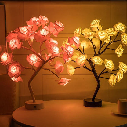 Decorative Rose Tree Table Lamp with Soft LED Lighting