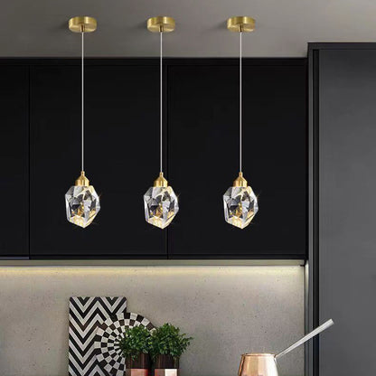 Diamond Cube Crystal Iron LED Pendant Light