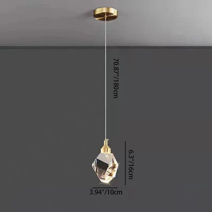 Diamond Cube Crystal Iron LED Pendant Light