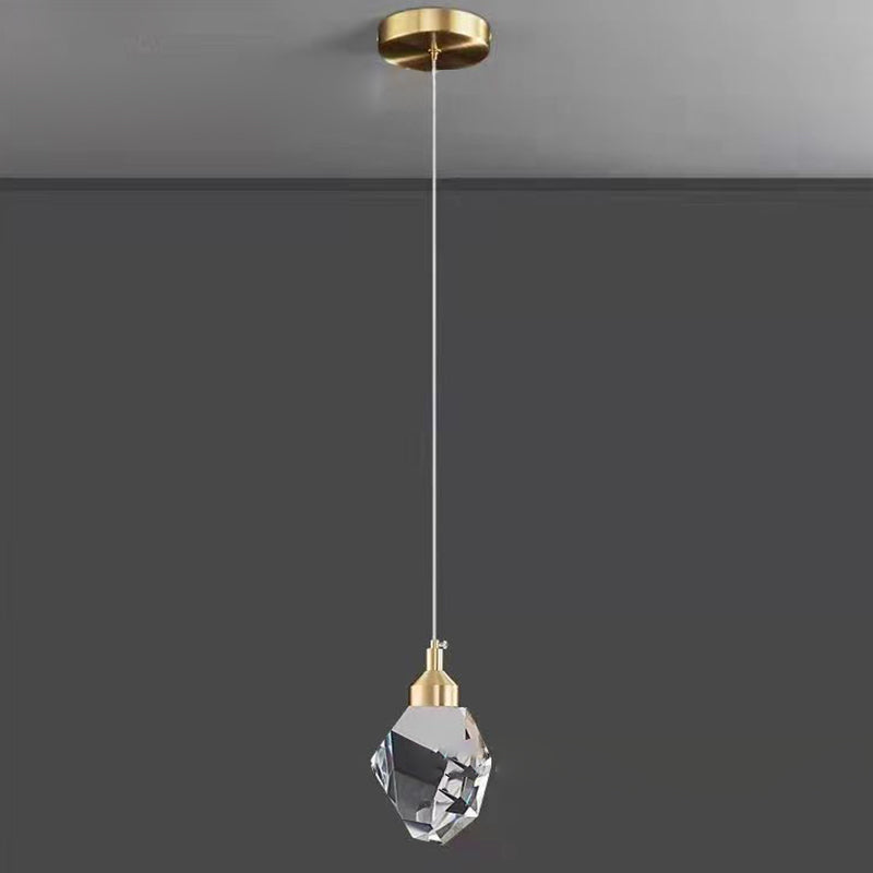 Diamond Cube Crystal Iron LED Pendant Light