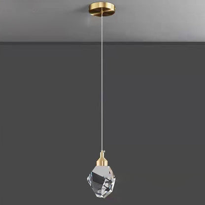 Diamond Cube Crystal Iron LED Pendant Light