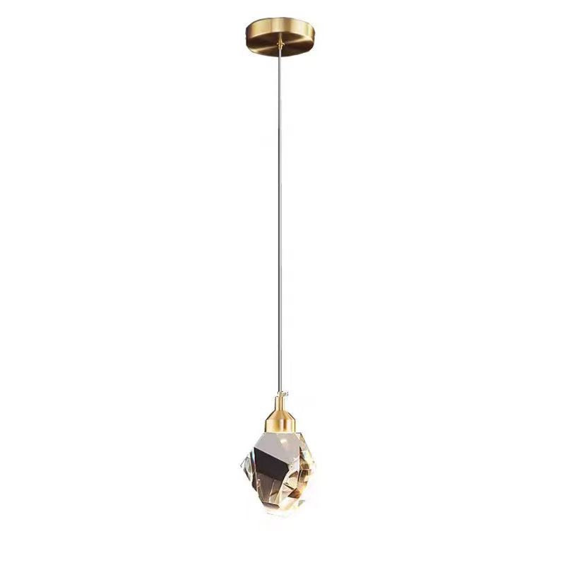 Diamond Cube Crystal Iron LED Pendant Light