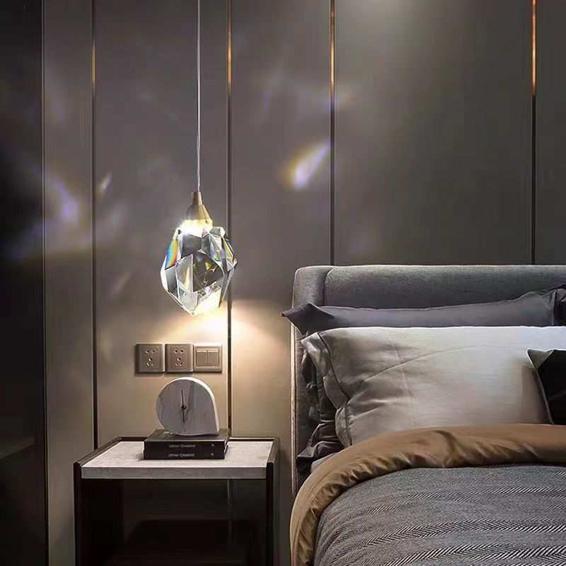 Diamond Cube Crystal Iron LED Pendant Light