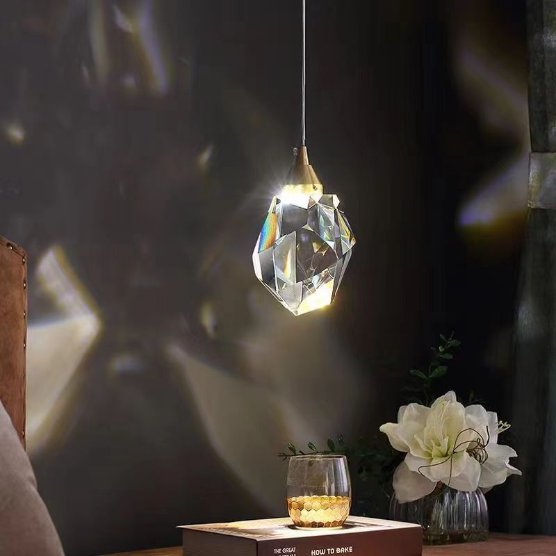 Diamond Cube Crystal Iron LED Pendant Light
