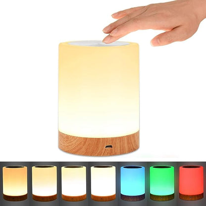 Dimmable LED Bedside Lamp with Touch Control and RGB Lighting