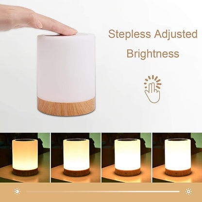 Dimmable LED Bedside Lamp with Touch Control and RGB Lighting