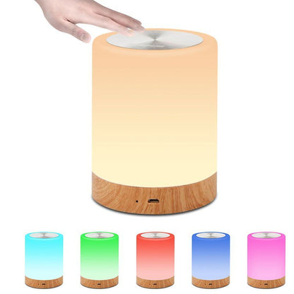 Dimmable LED Bedside Lamp with Touch Control and RGB Lighting