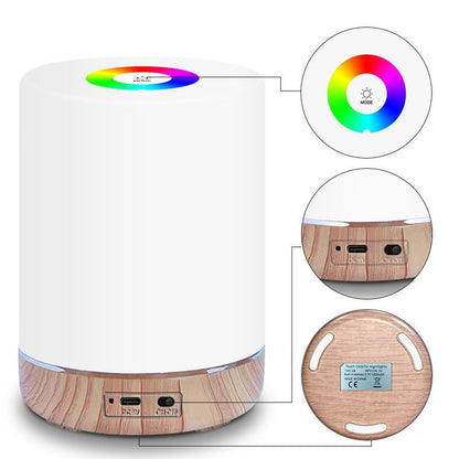 Dimmable LED Bedside Lamp with Touch Control and RGB Lighting