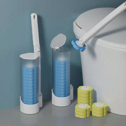 Disposable Toilet Cleaning Brush with Hygienic Sponge Heads and Push Button Release