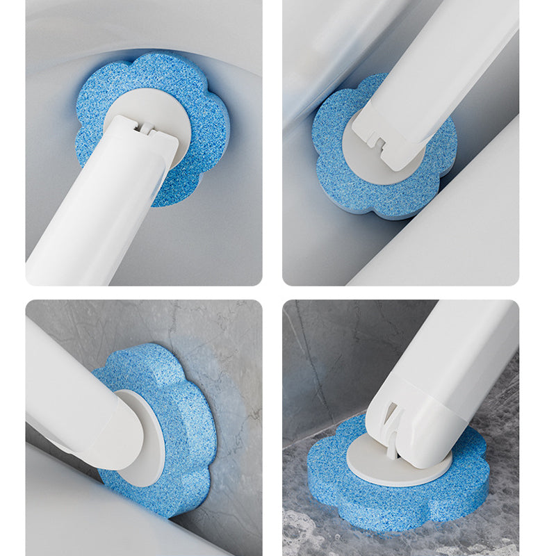 Disposable Toilet Cleaning Brush with Hygienic Sponge Heads and Push Button Release