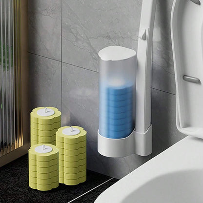 Disposable Toilet Cleaning Brush with Hygienic Sponge Heads and Push Button Release