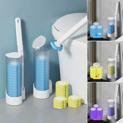 Disposable Toilet Cleaning Brush with Hygienic Sponge Heads and Push Button Release