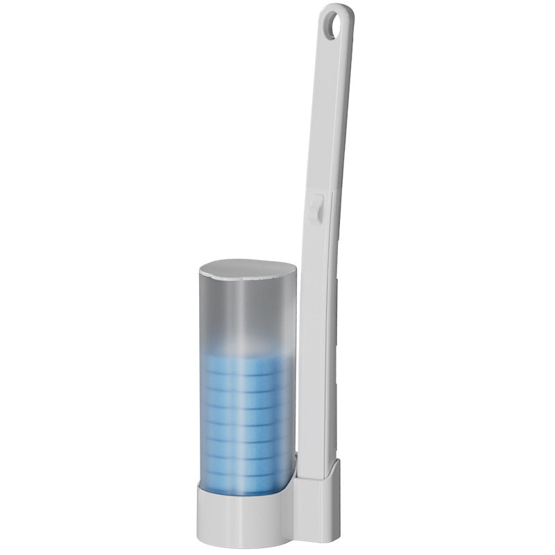 Disposable Toilet Cleaning Brush with Hygienic Sponge Heads and Push Button Release