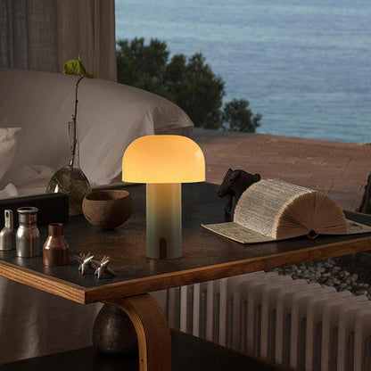 Elegant Dimmable Mushroom Table Lamp with Touch Control and Wireless Design