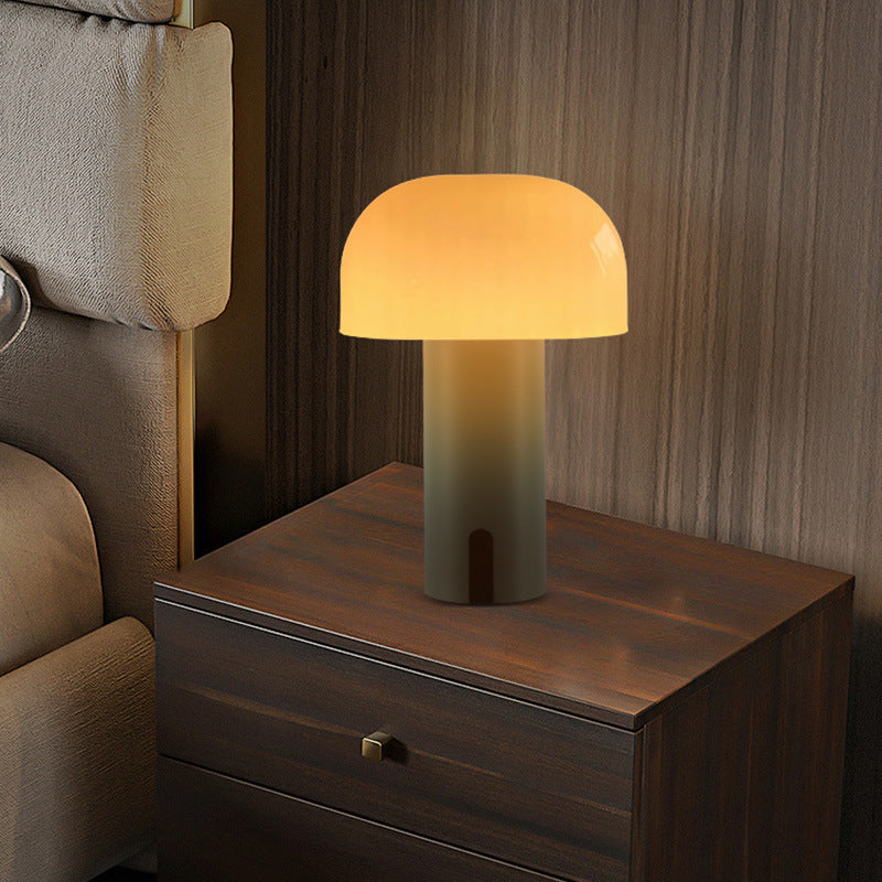 Elegant Dimmable Mushroom Table Lamp with Touch Control and Wireless Design