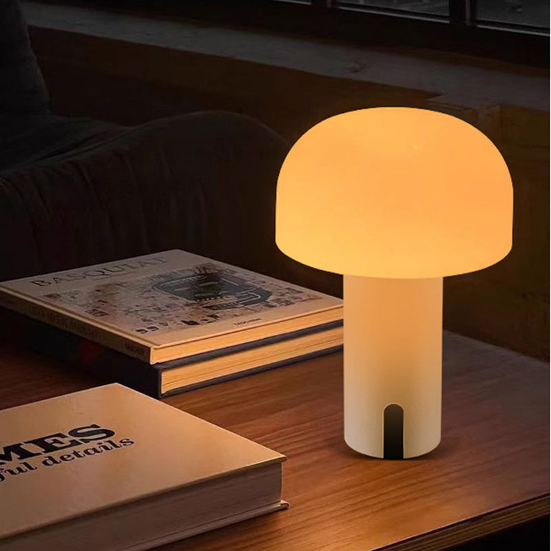 Elegant Dimmable Mushroom Table Lamp with Touch Control and Wireless Design