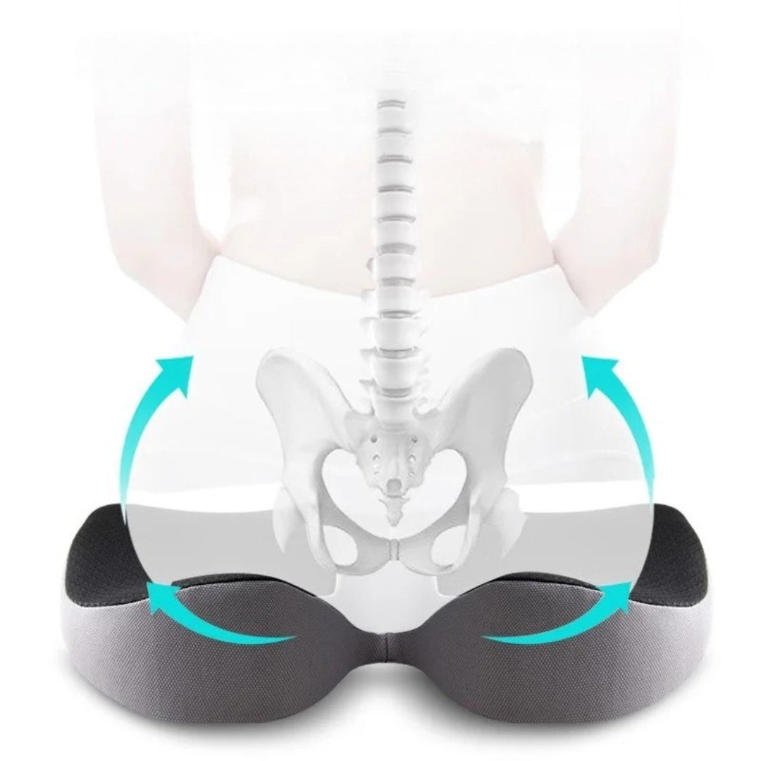 Ergonomic Memory Foam Seat Cushion with Non-Slip Base