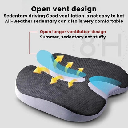 Ergonomic Memory Foam Seat Cushion with Non-Slip Base
