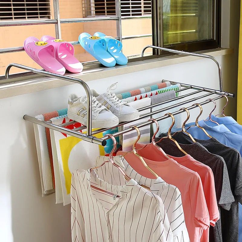 Expandable Folding Stainless Steel Balcony Clothes Dryer
