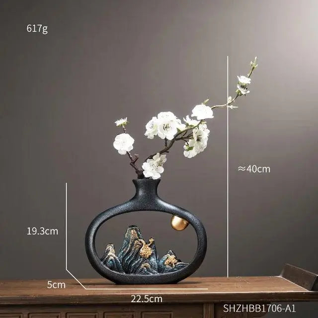 Feng Shui Inspired Decorative Vase for Interior Décor