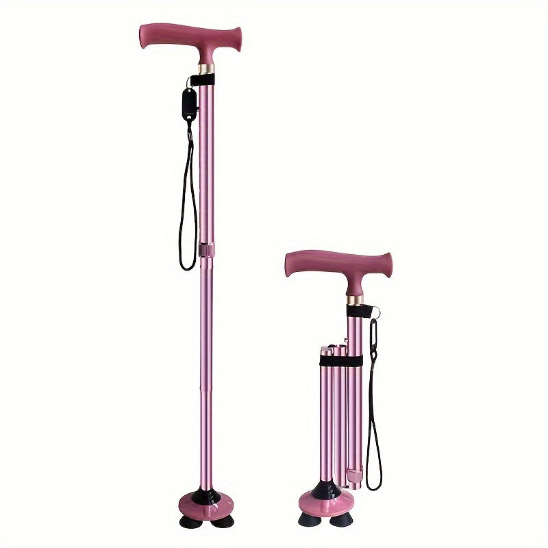 Foldable 4 Leg Walking Stick with Non Slip Feet