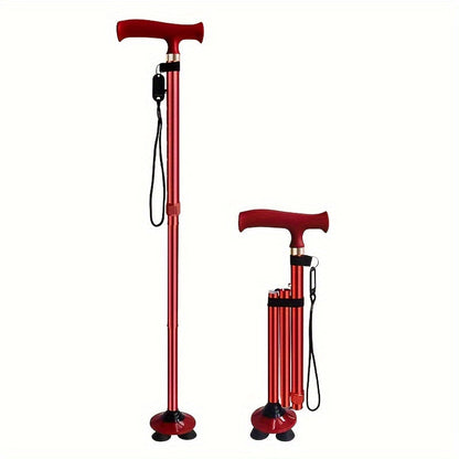 Foldable 4 Leg Walking Stick with Non Slip Feet