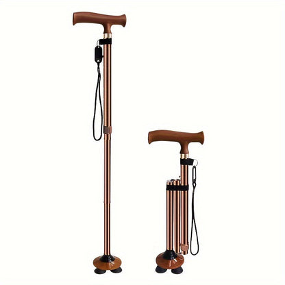 Foldable 4 Leg Walking Stick with Non Slip Feet