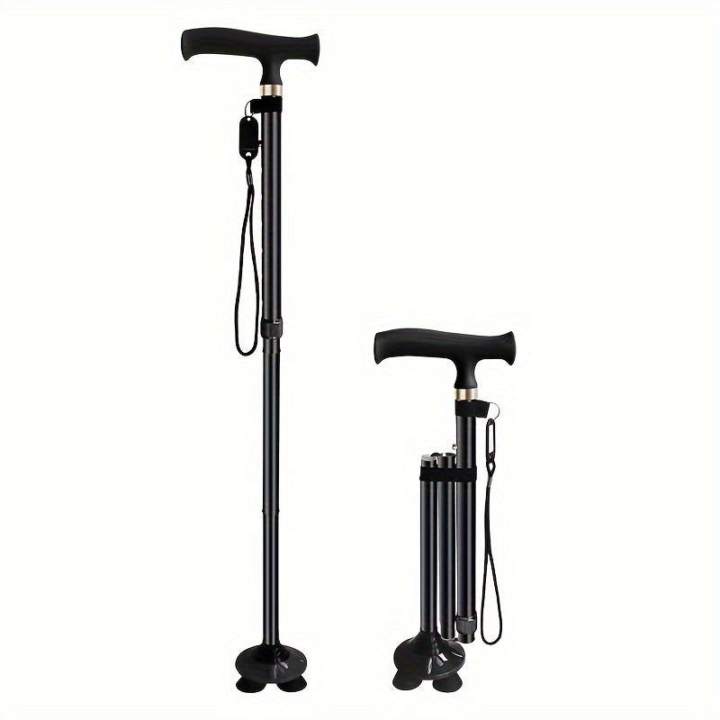 Foldable 4 Leg Walking Stick with Non Slip Feet