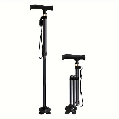 Foldable 4 Leg Walking Stick with Non Slip Feet