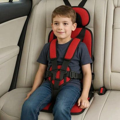 Foldable Child Travel Seat with Five-Point Harness and Quick Installation