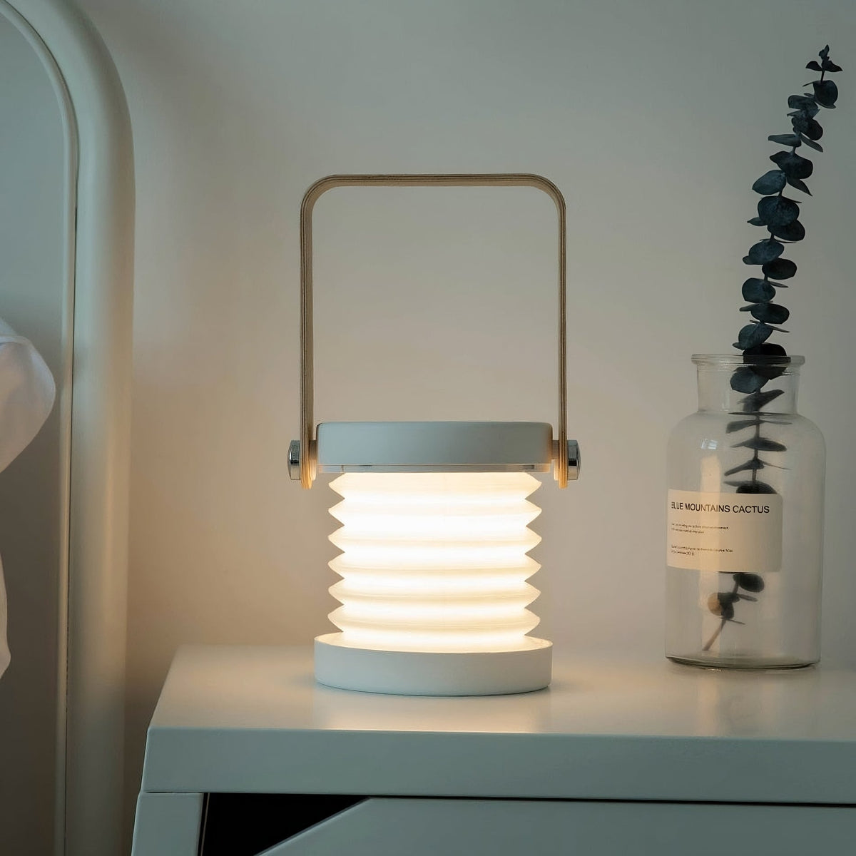 Foldable LED Lantern with Touch Dimming and Scandinavian-Inspired Design