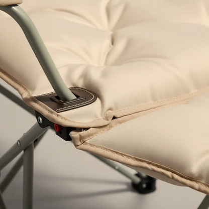 Foldable Reclining Camping Chair with Cushioned Seat and Cup Holder