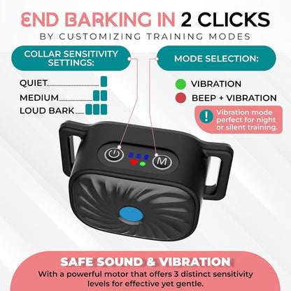 Gentle Vibration Training Collar for Small Dogs