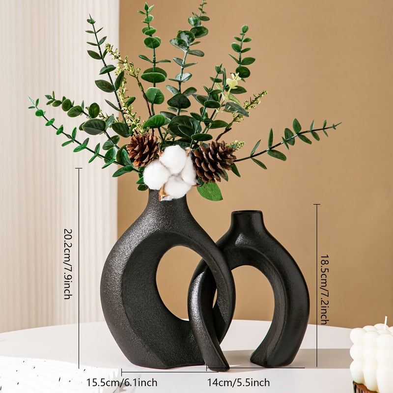 Geometric Ceramic Vase Set for Modern Flower Arrangements