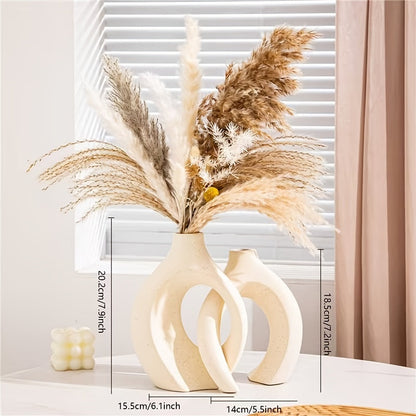 Geometric Ceramic Vase Set for Modern Flower Arrangements