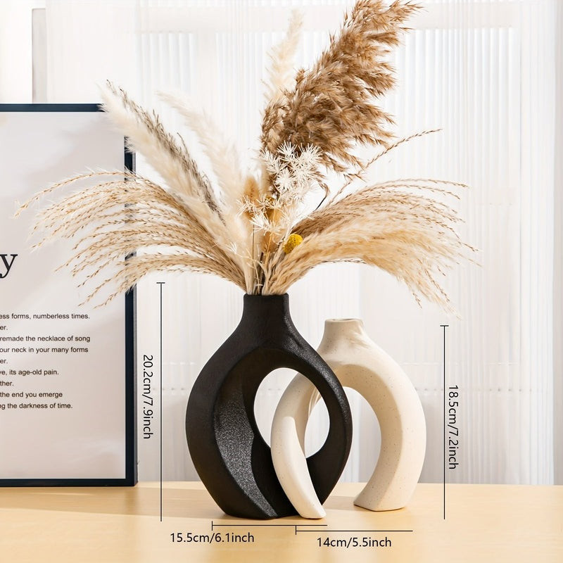 Geometric Ceramic Vase Set for Modern Flower Arrangements