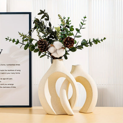 Geometric Ceramic Vase Set for Modern Flower Arrangements