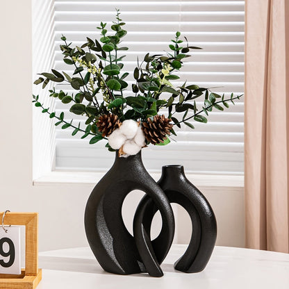Geometric Ceramic Vase Set for Modern Flower Arrangements