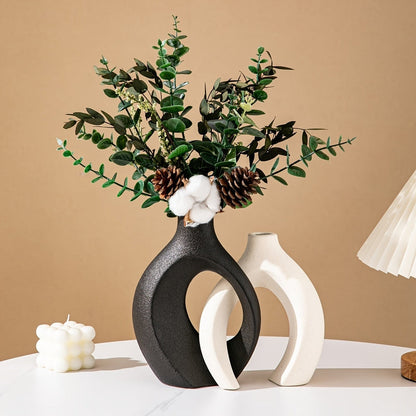 Geometric Ceramic Vase Set for Modern Flower Arrangements