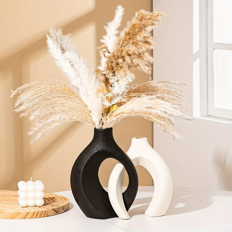 Geometric Ceramic Vase Set for Modern Flower Arrangements