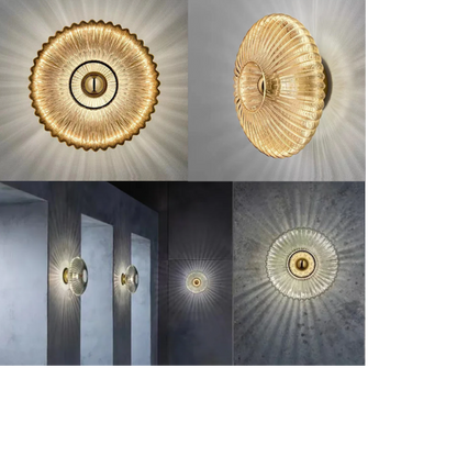 Glass Wall Lamp with Wavy Light Effect and Modern Design