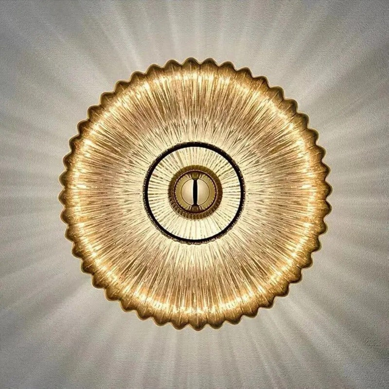Glass Wall Lamp with Wavy Light Effect and Modern Design