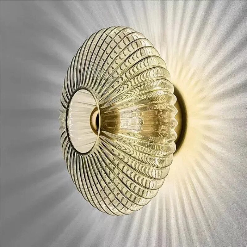 Glass Wall Lamp with Wavy Light Effect and Modern Design