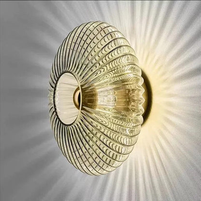 Glass Wall Lamp with Wavy Light Effect and Modern Design