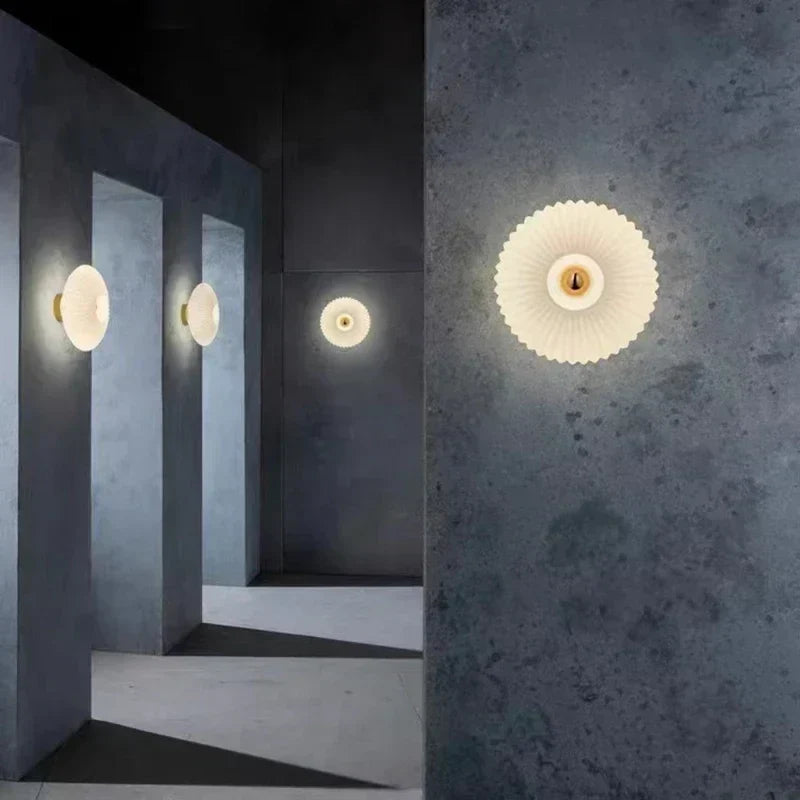 Glass Wall Lamp with Wavy Light Effect and Modern Design