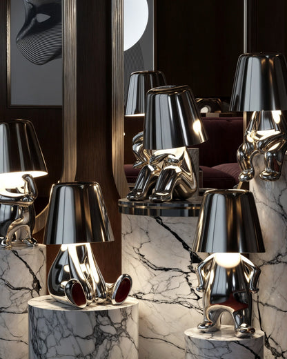 Gold USB Rechargeable Touch Table Lamp with Dimmable Light