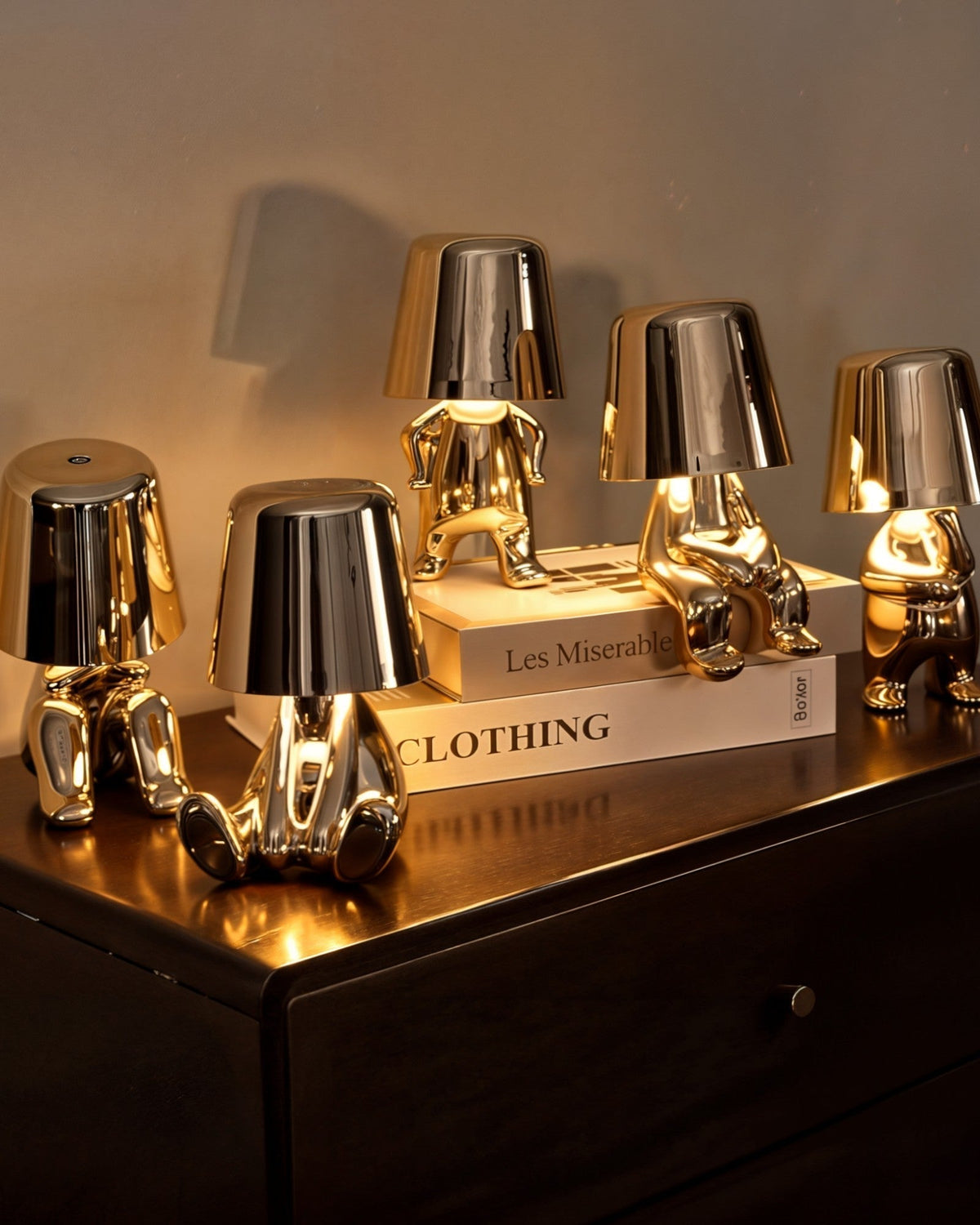 Gold USB Rechargeable Touch Table Lamp with Dimmable Light