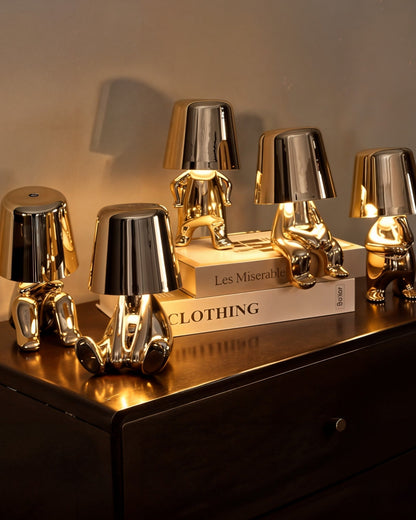 Gold USB Rechargeable Touch Table Lamp with Dimmable Light